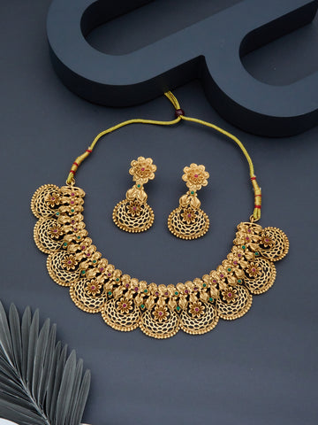 Copper Antique Gold Plated Most Selling Necklace Set RJ9501