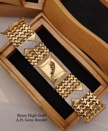 Leopard Design Brass Bracelet for Men | High Gold A.D. Gents Kada